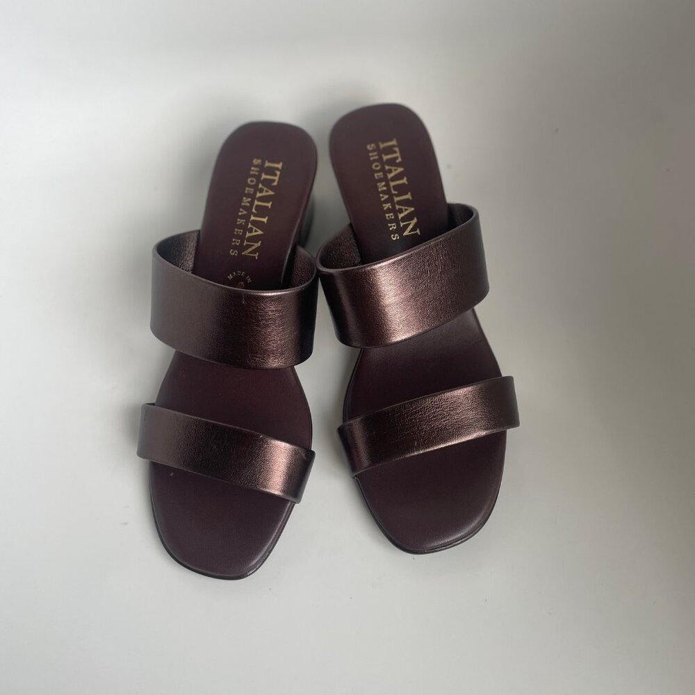 Made In Italy  Block Heel Sandals Dual Band size 7.5 new